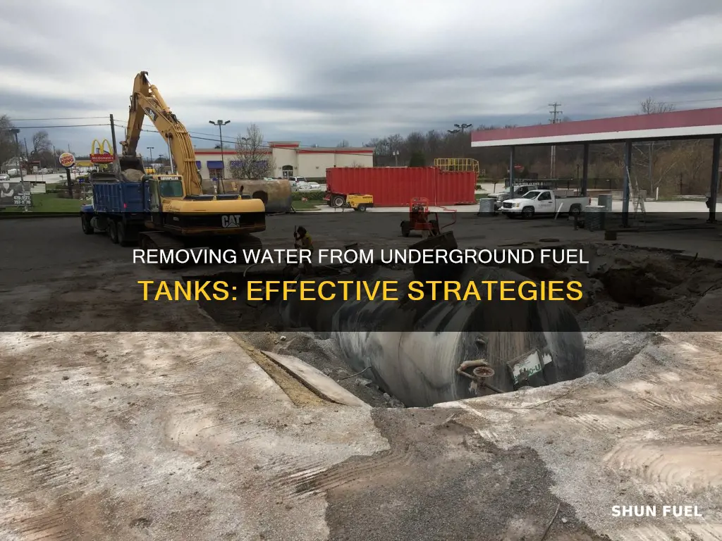 how to remove water from underground fuel tank