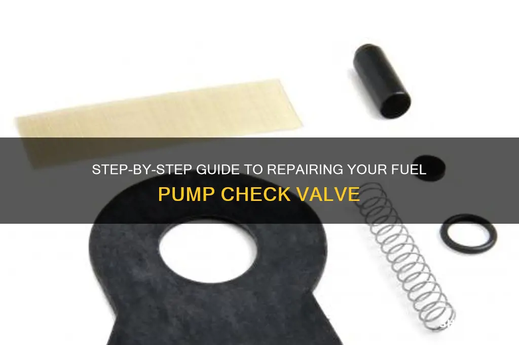 how to repair fuel pump check valve