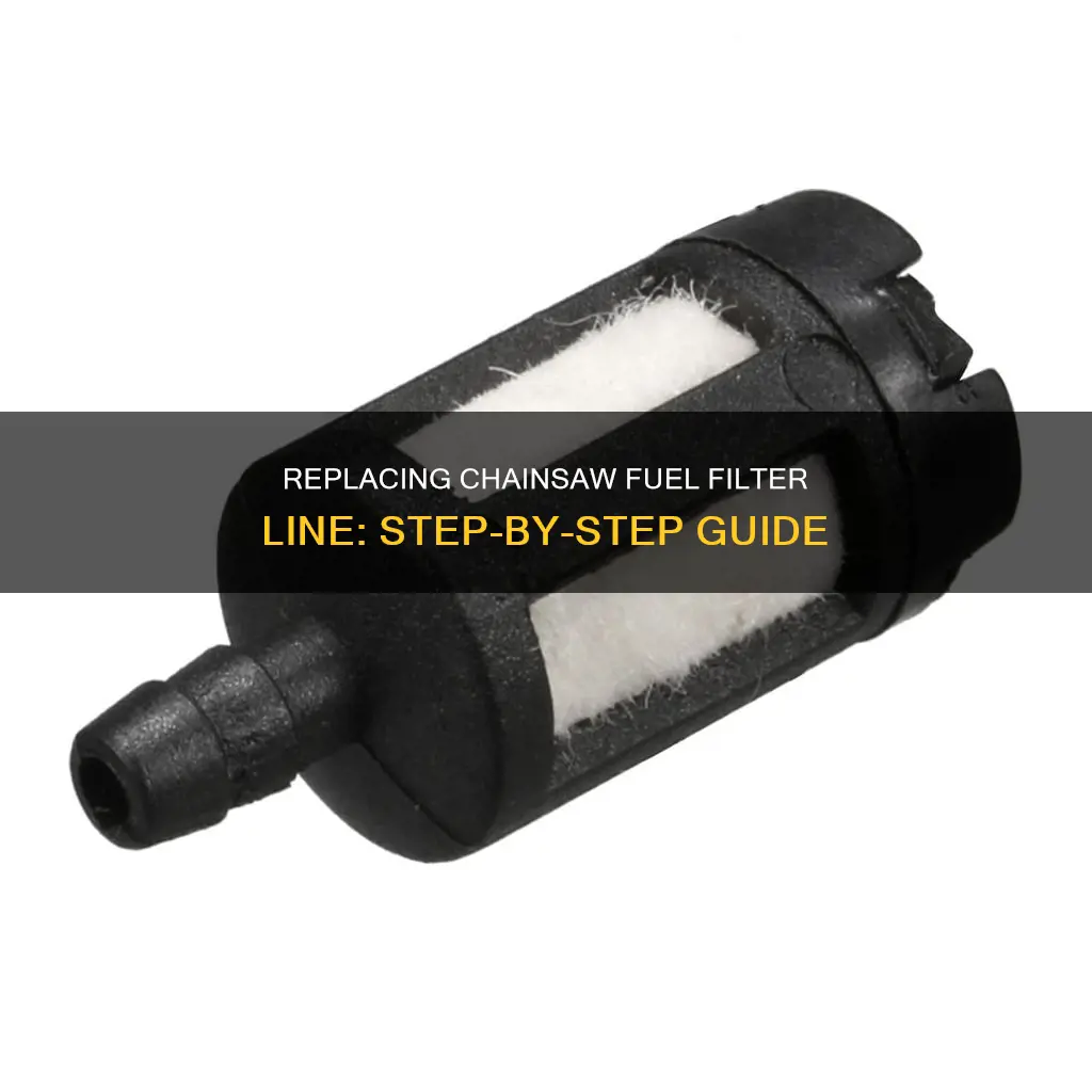 how to replace a fuel filter line in chainsaw