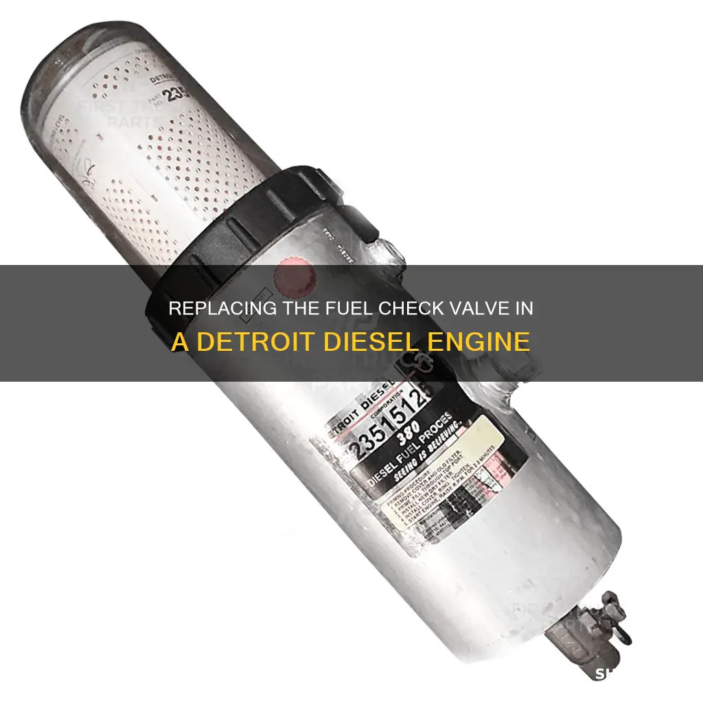 how to replace detroit diesel fuel check valve