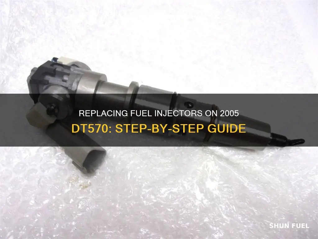 how to replace fuel injectors on a 2005 dt570 engine