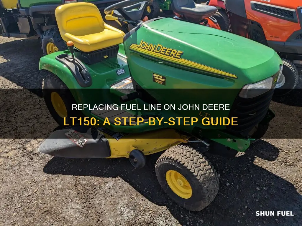 how to replace fuel line on john deere lt150