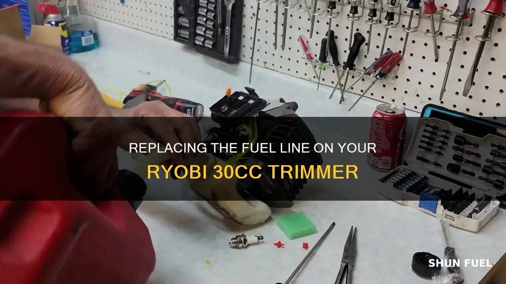 how to replace fuel line on ryobi 30 cc trimmer