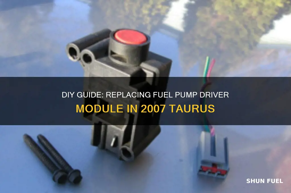 how to replace fuel pump driver module 2007 taurus