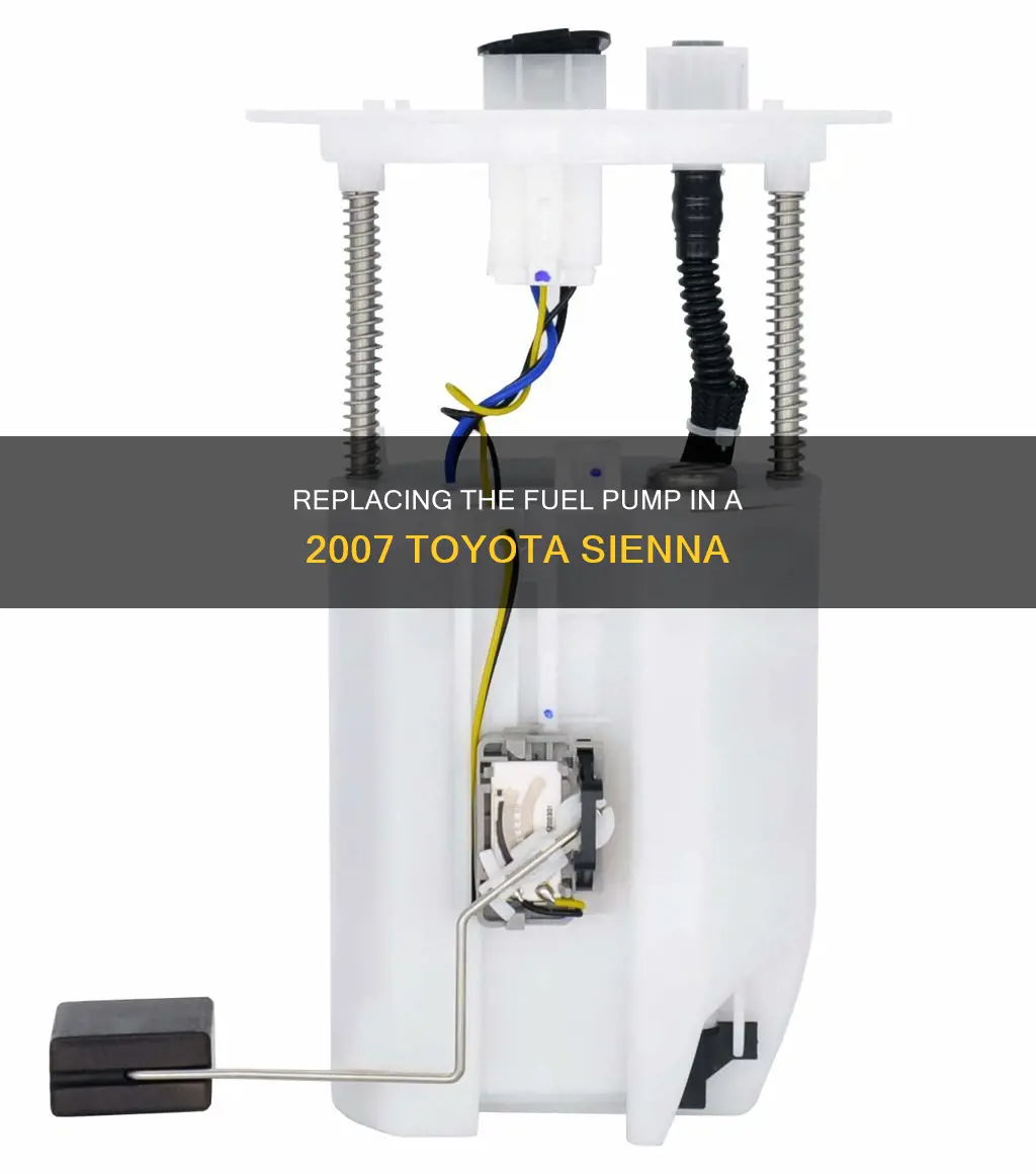 how to replace fuel pump on 2007 sienna toyota