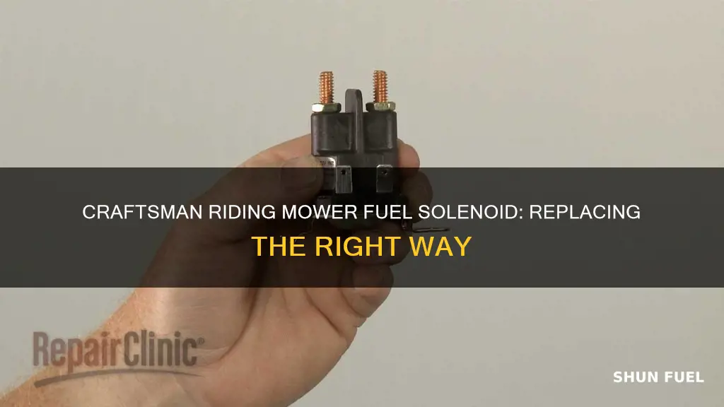 how to replace fuel solenoid on craftsman riding mower