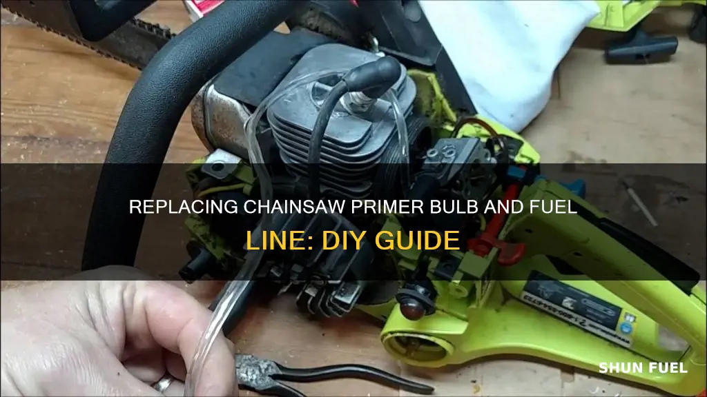 how to replace primer bulb and fuel line on chainsaw