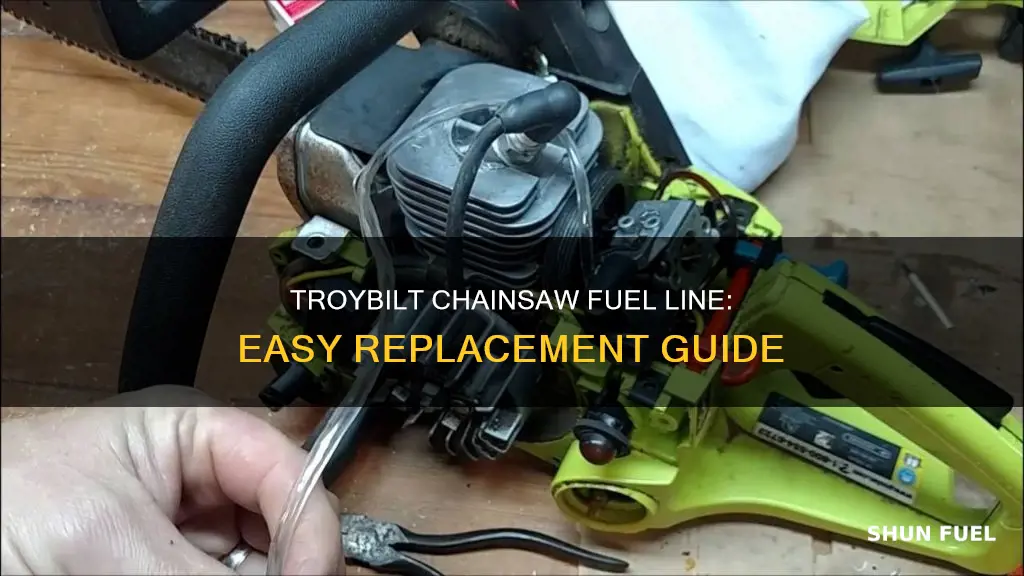 how to replace troybuilt chainsaw fuel line