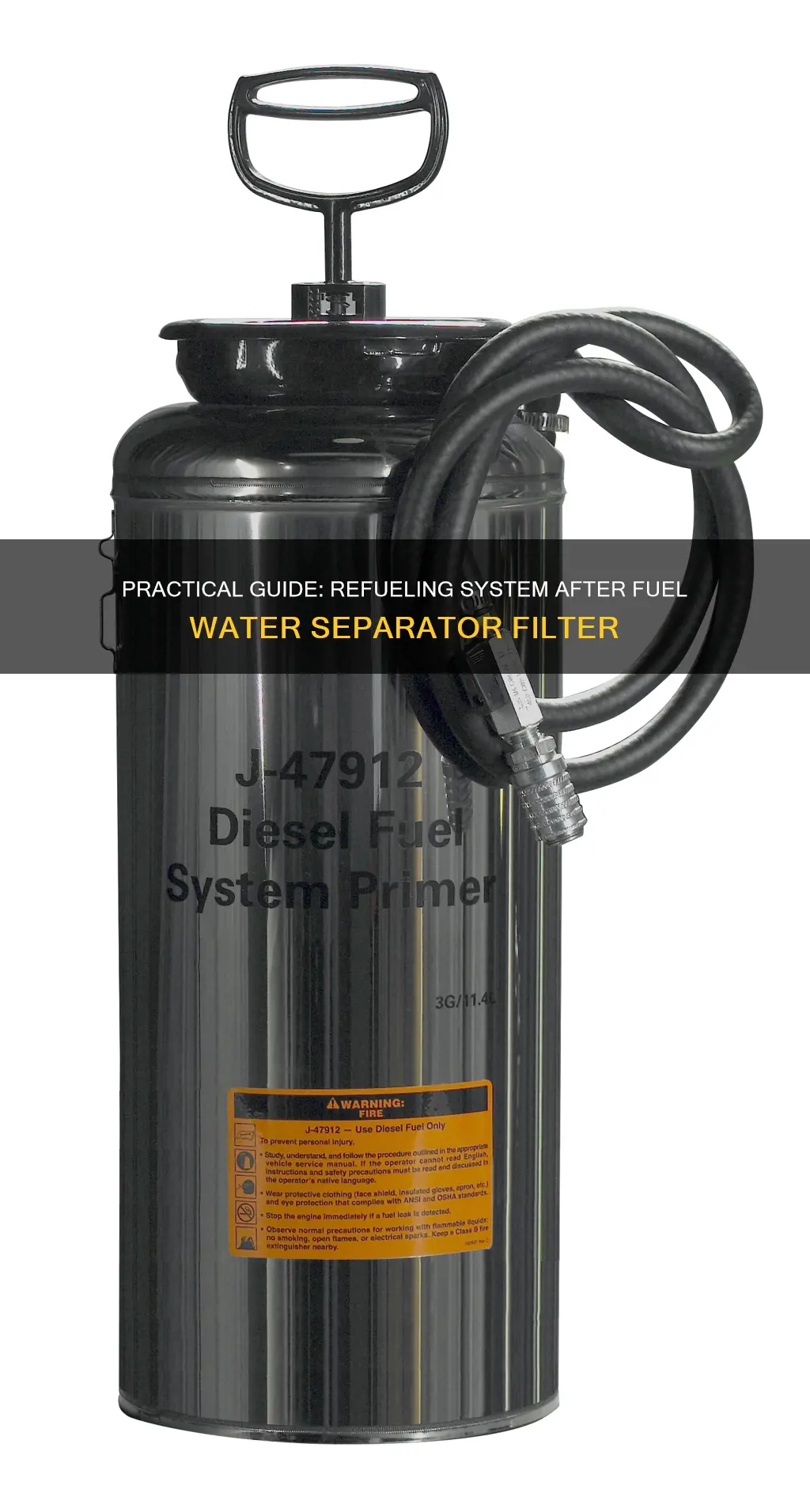 how to reprime fuel system after fuel water separator filter