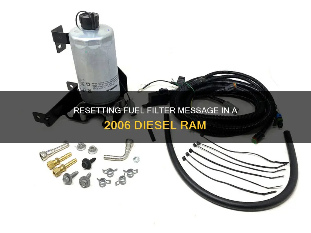 how to reset fuel filter message in 2006 diesel ram