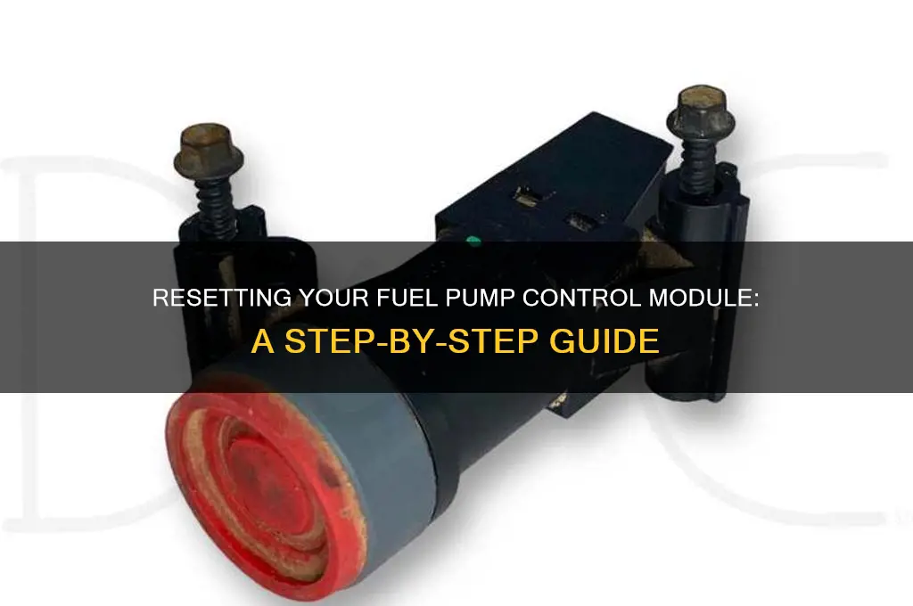 how to reset fuel pump control module