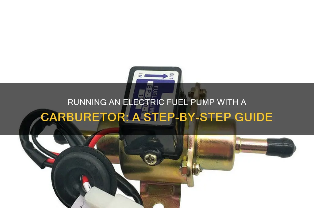 how to run an electric fuel pump with carburetor