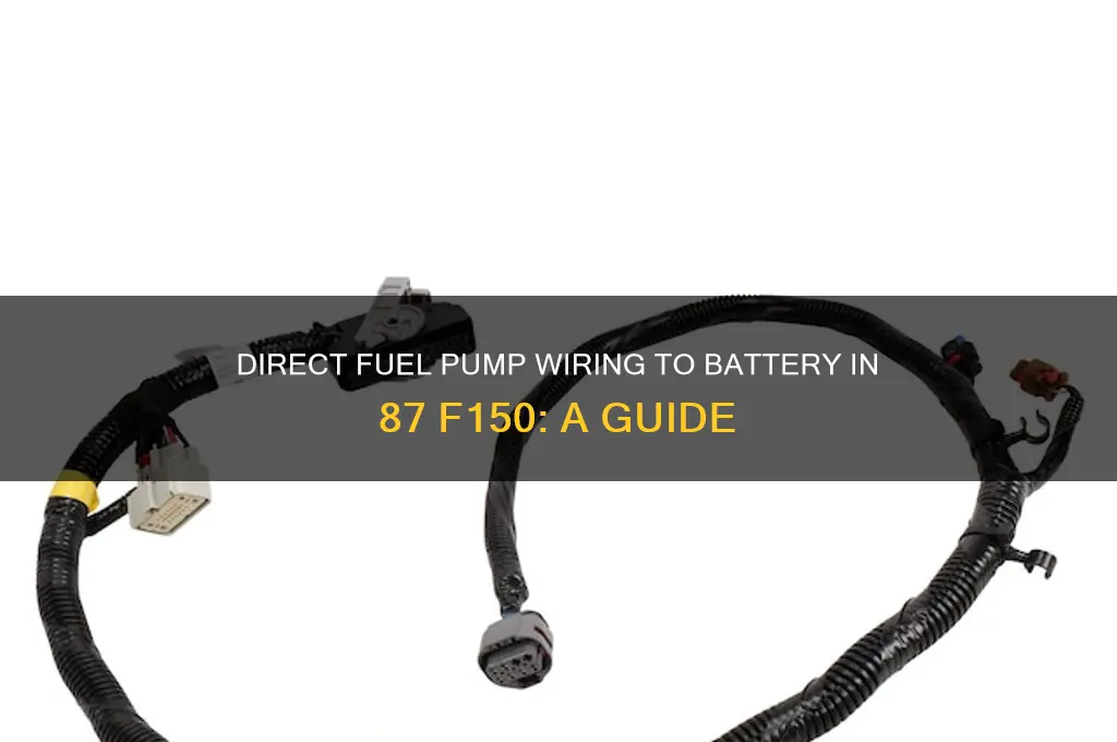how to run fuel pump direct to battery 87 f150