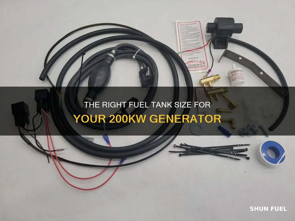 how to size a 200kw generator fuel tank
