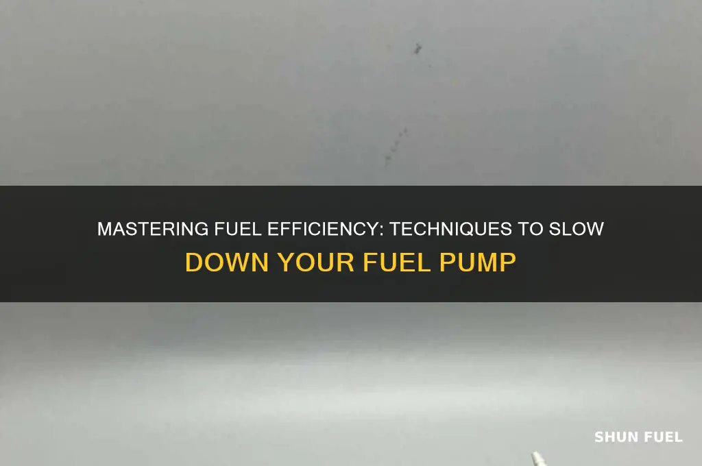 how to slow flow fuel pump