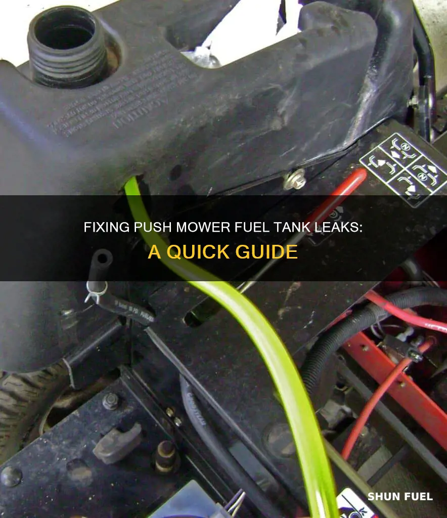 how to stop push mower fuel tank leak