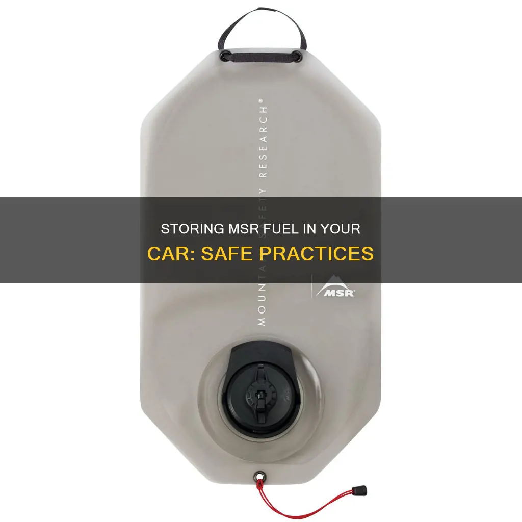 how to store msr fuel in car