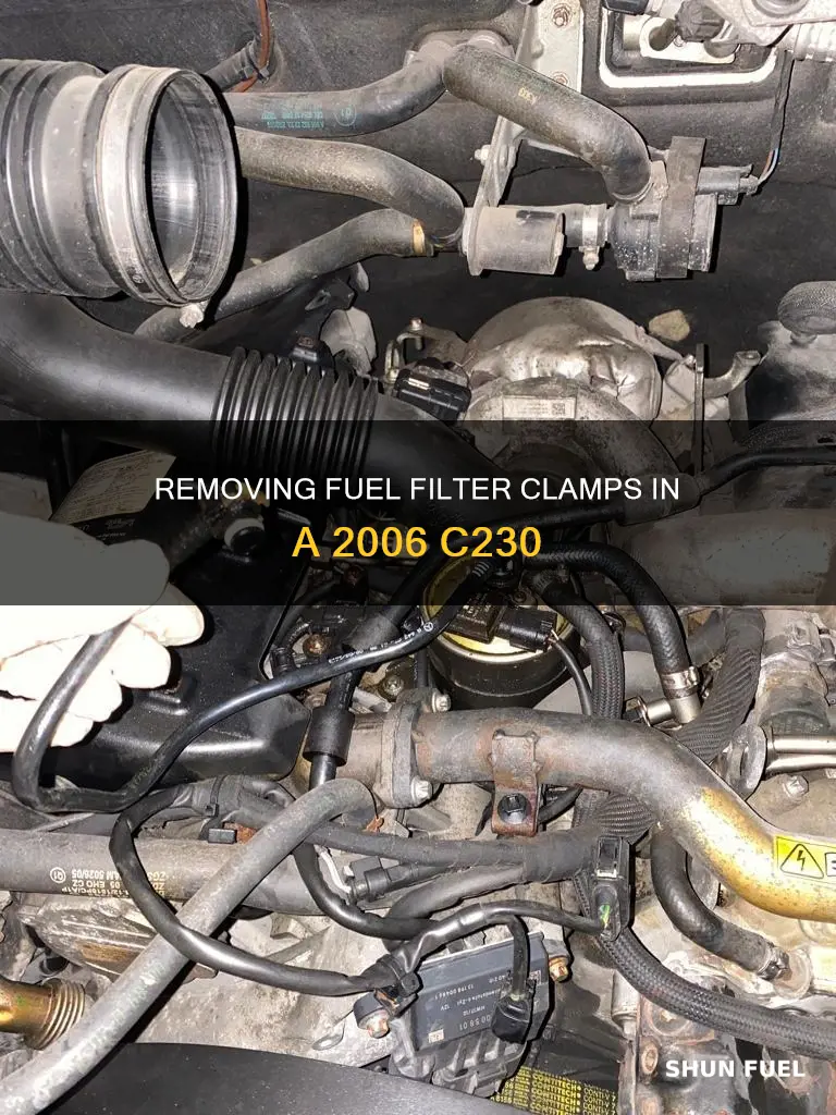 how to take off original clamps fuel filter c230 2006