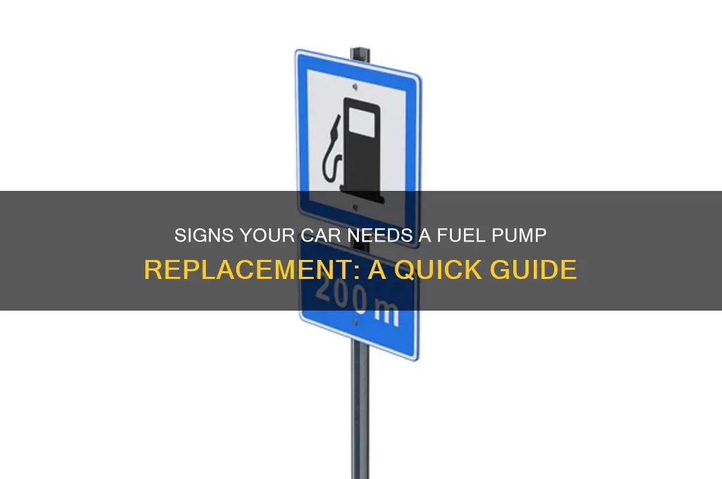 how to tell if i need a fuel pump