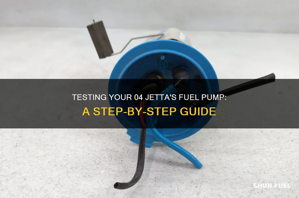 how to test a fuel pump on a 0 4jetta