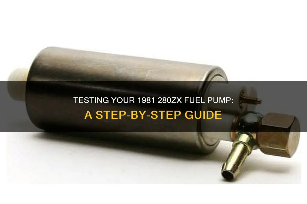 how to test a fuel pump on a 1981 280zx