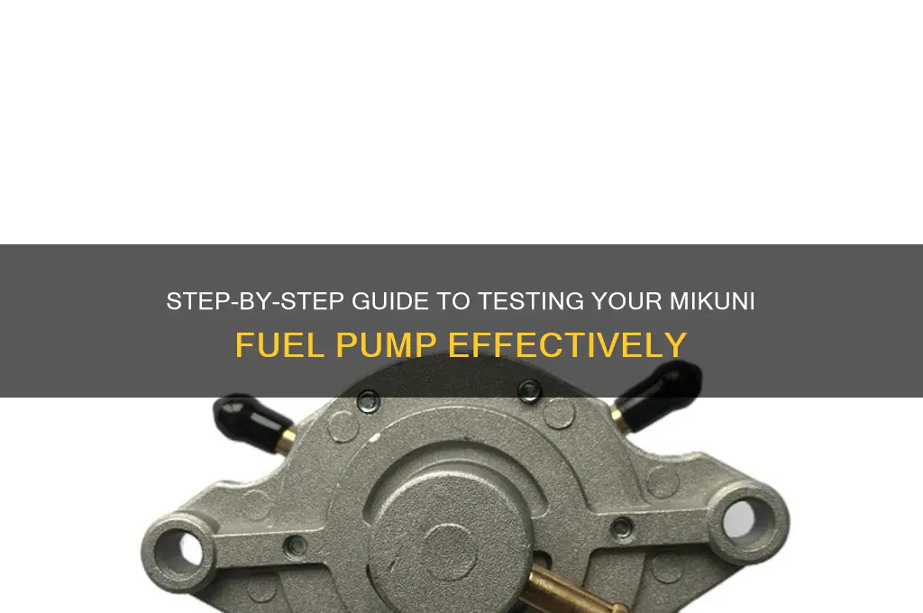 how to test a mikuni fuel pump