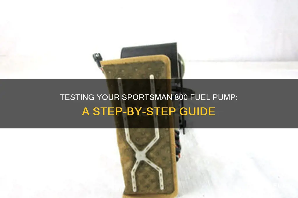 how to test a sportsman 800 fuel pump