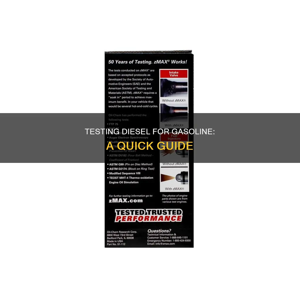 how to test diesel fuel for gasoline