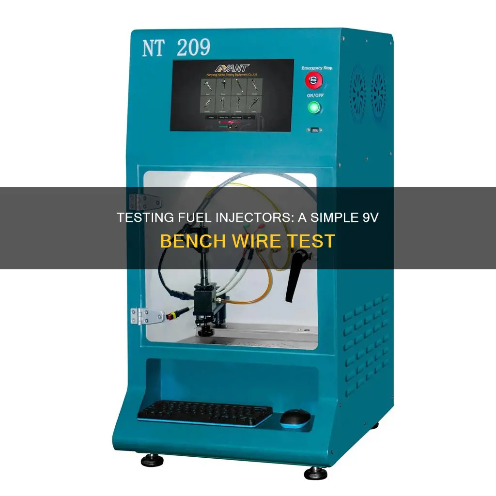 how to test fuel injector bench with wires and 9v