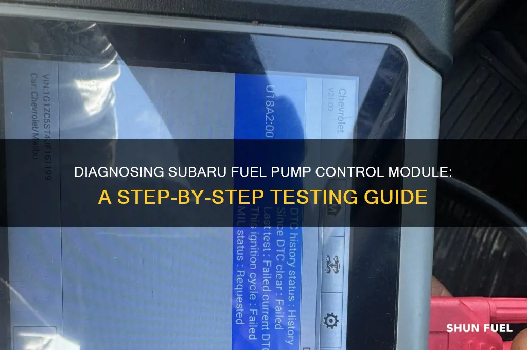 how to test fuel pump control module subaru