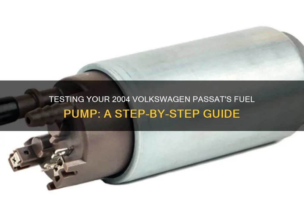 how to test fuel pump in a 2004 volkswagen passat