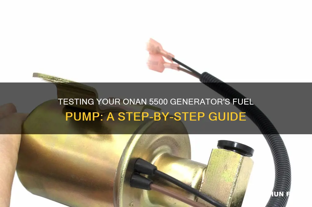 how to test fuel pump on onan 5500 generator