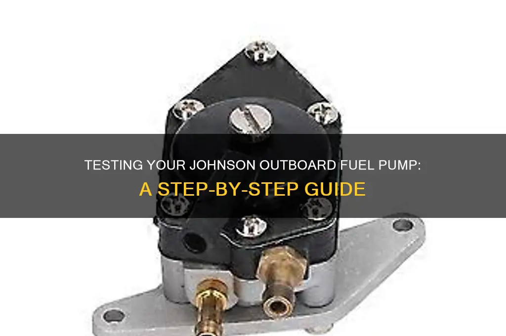 how to test fuel pump outboard johnson