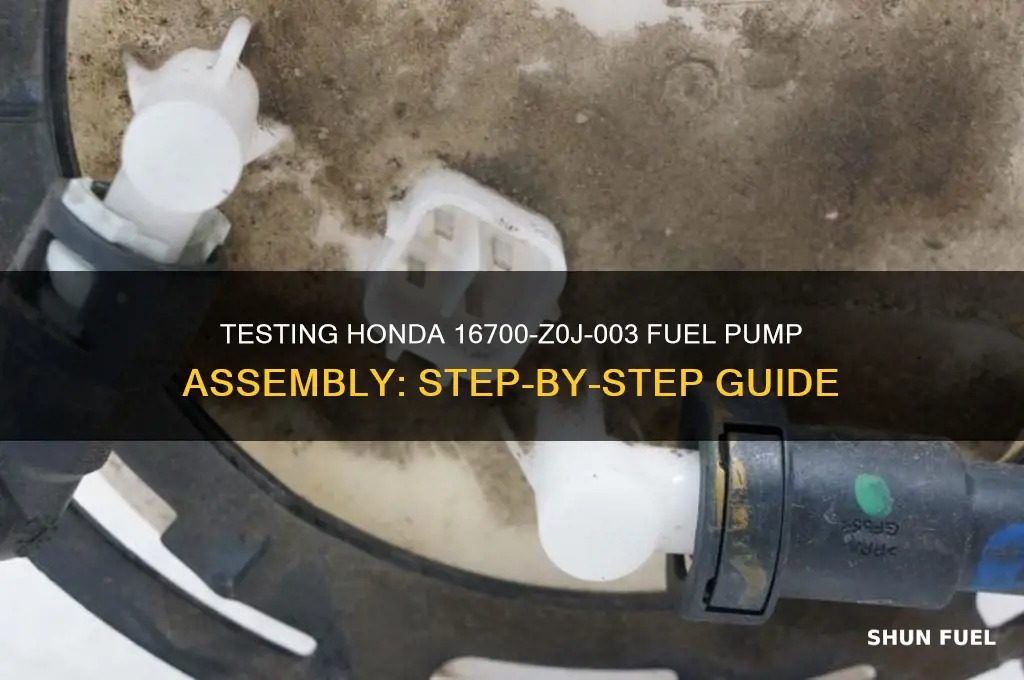 how to test honda 16700-z0j-003 fuel pump assembly