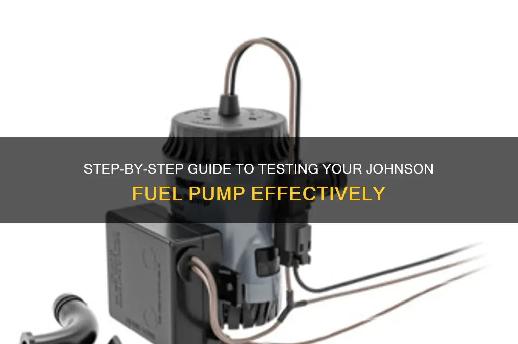how to test johnson fuel pump