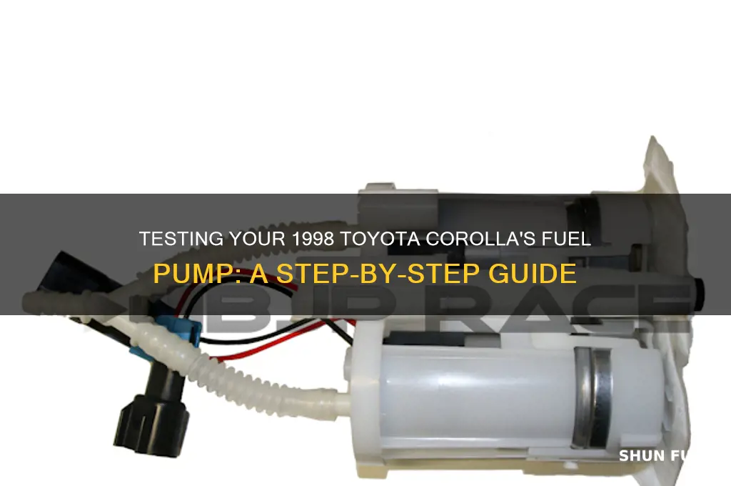 how to test my fuel pump in toyota corolla 98