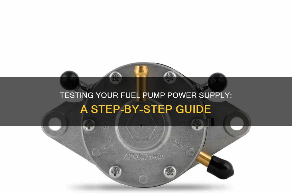 how to test power supply to fuel pump