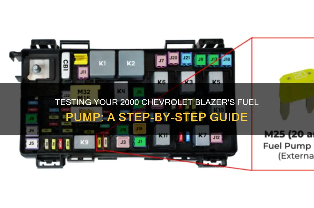 how to test the fuel pump 2000 chevrolet blazer