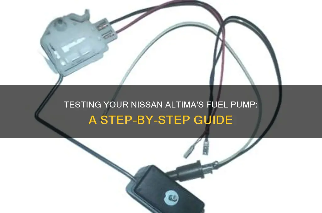 how to test the fuel pump nissan altima