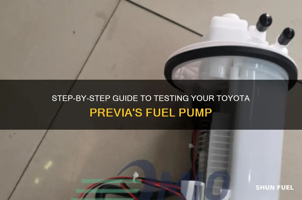 how to test toyota previa fuel pump