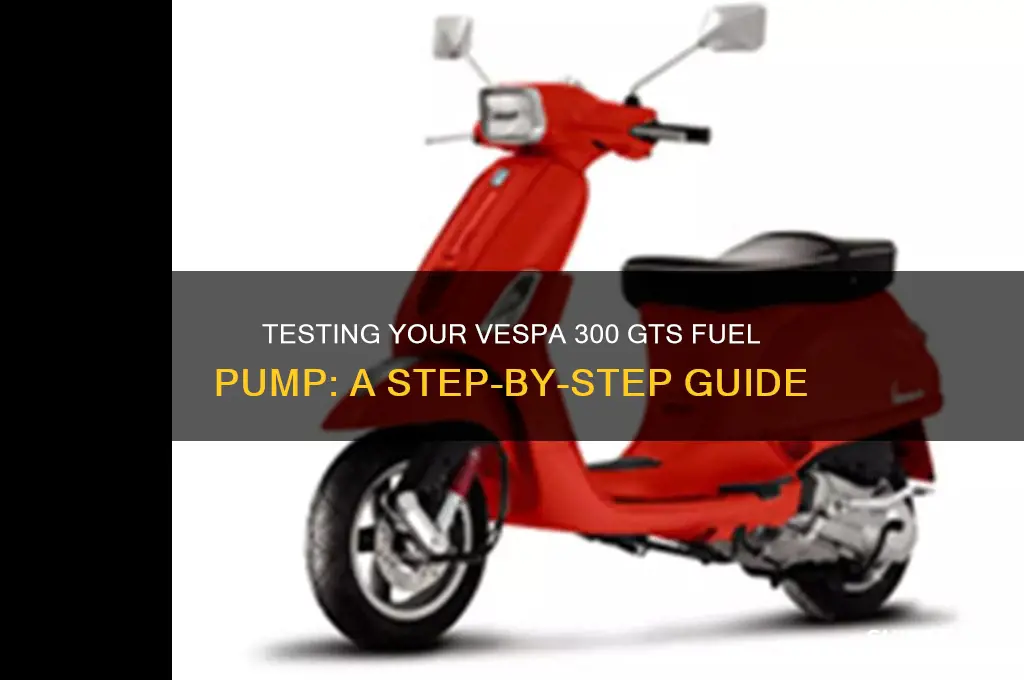 how to test vespa 300 gts fuel pump