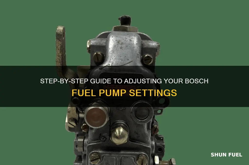 how to turn up a bosch fuel pump