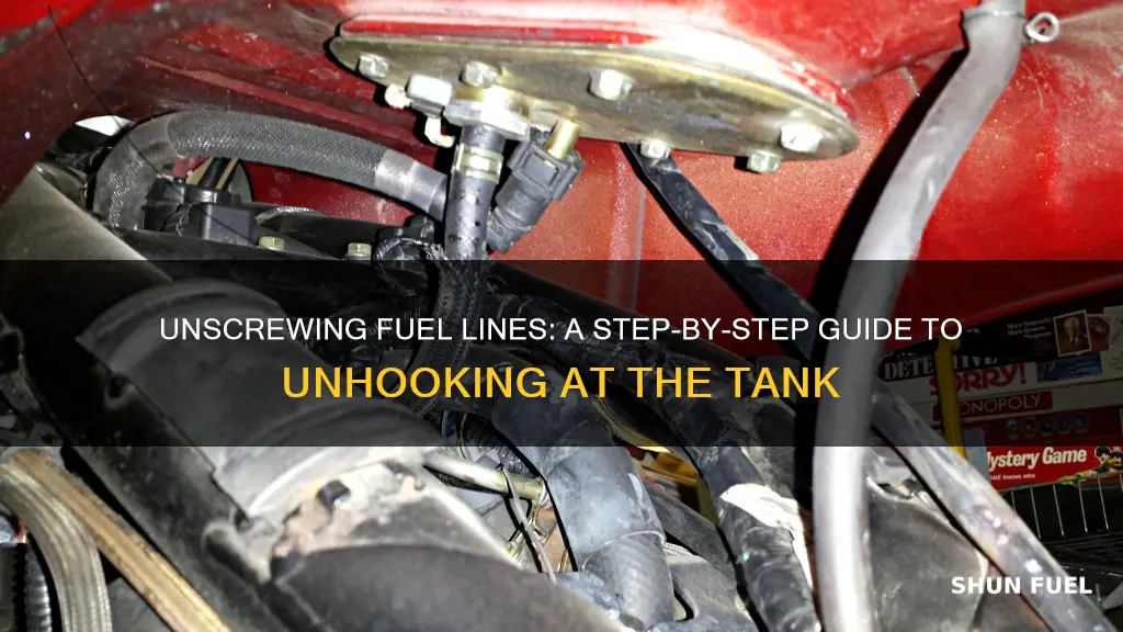 how to unhook fuel lines at tank