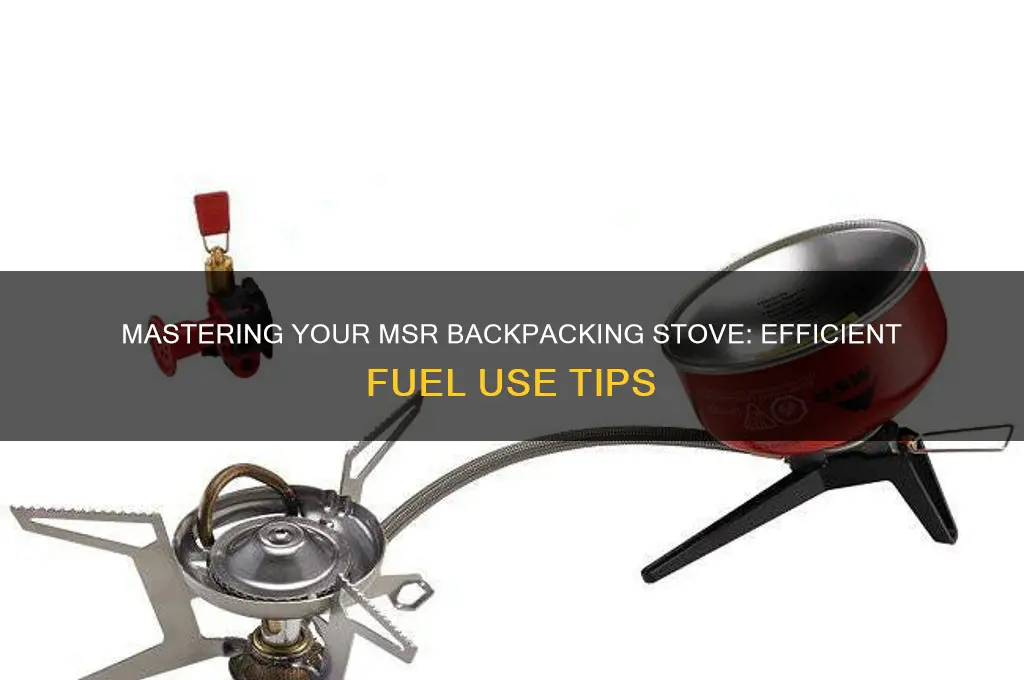 how to use a backpacking stove msr fuel