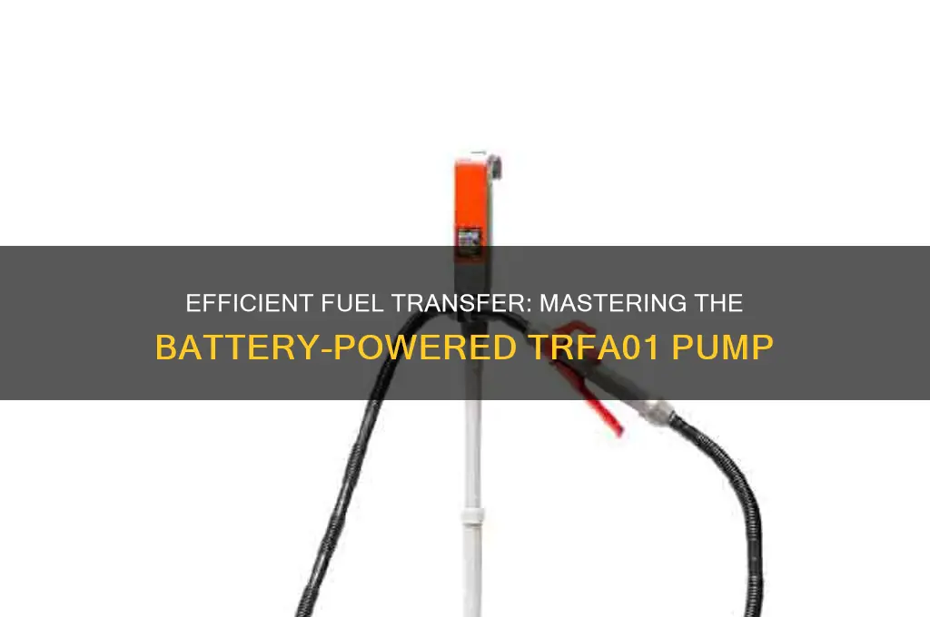 how to use a battery powered fuel transfer pump trfa01