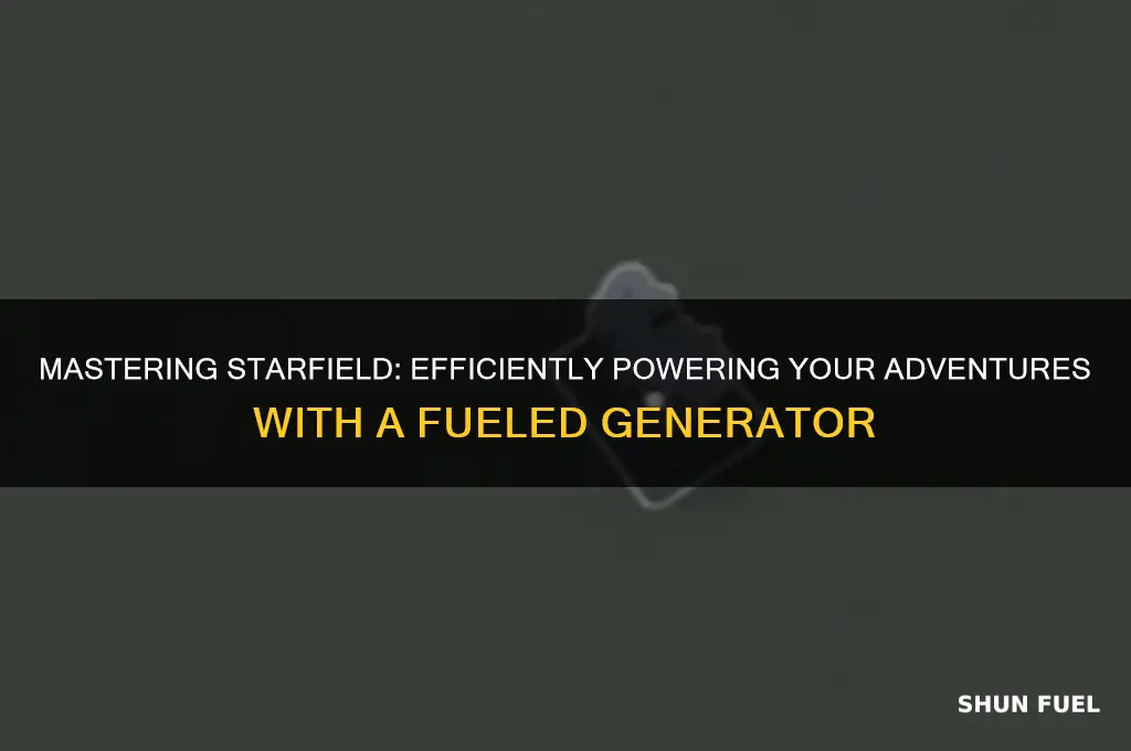 how to use a fueled generator starfield