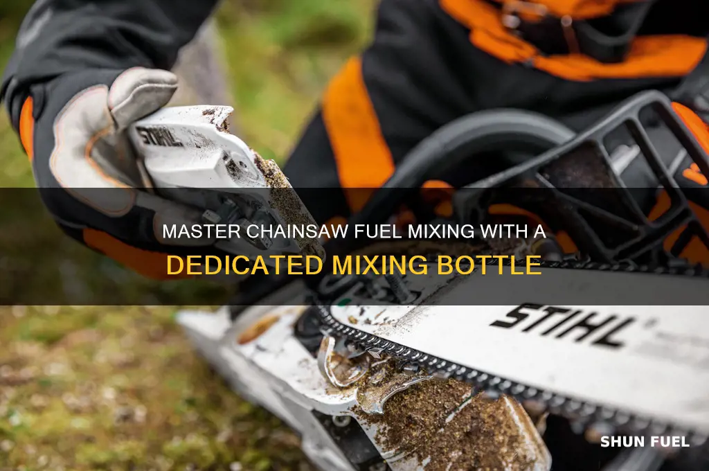 how to use chainsaw fuel mixing bottle