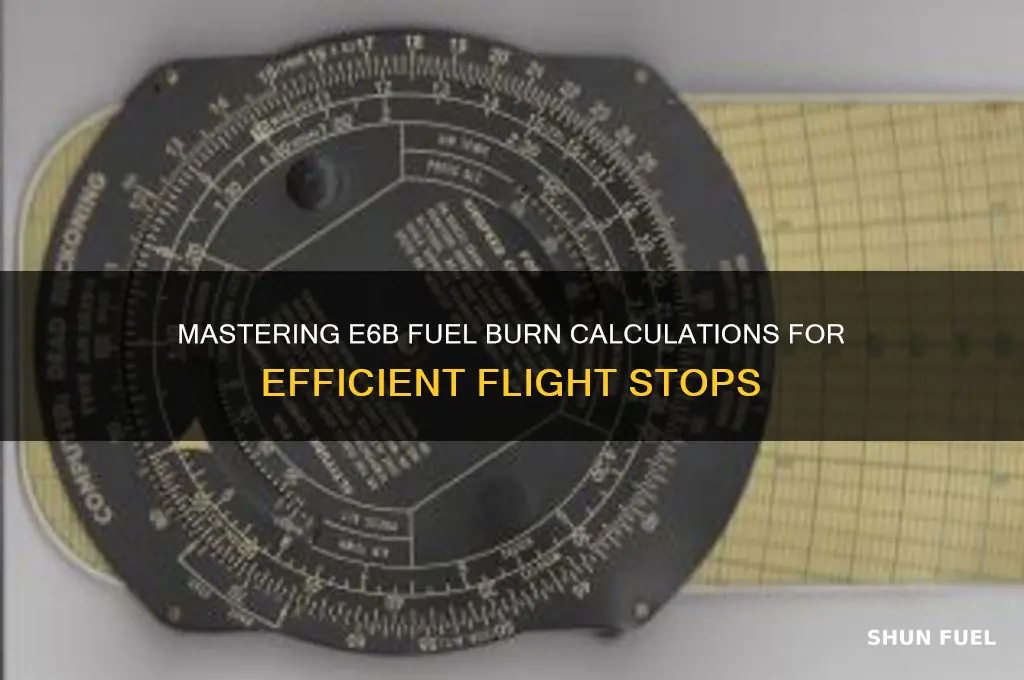 how to use e6b fuel burn per stop