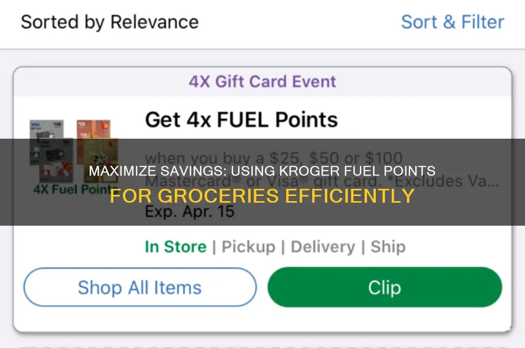 how to use kroger fuel points for groceries