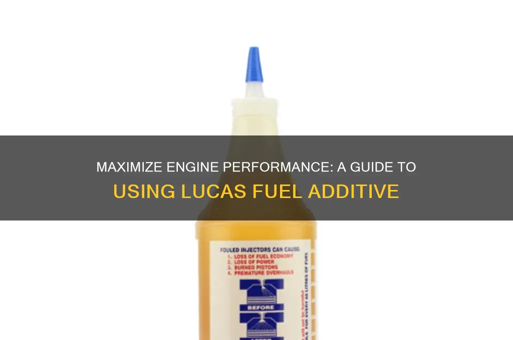 how to use lucas fuel additive
